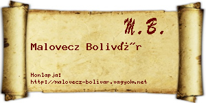 Malovecz Bolivár névjegykártya